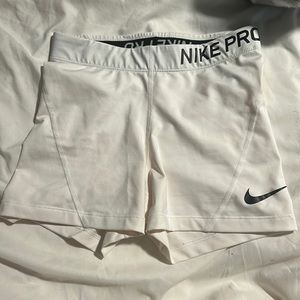 Women’s white Nike spandex shorts